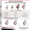 Service Caster 6 Inch Poly on Aluminum Caster Set with Roller Bearings 2 Swivel Lock 2 Rigid SCC-30CS620-PAR-BSL-2-R-2